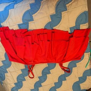 Red Off the Shoulder Swim suit Top